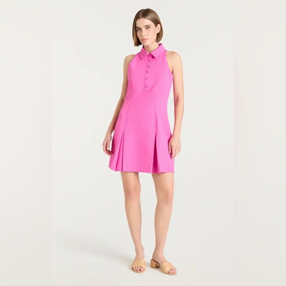 Cinq a Sept Casette‎ Pleated Mini Dress Size 12 Pink NWOT Sleeveless